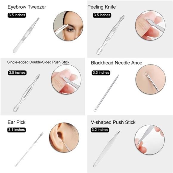 Nail Clippers Kit Manicure Pedicure Set with Holographic Case(Purple) - Picture 6 of 7